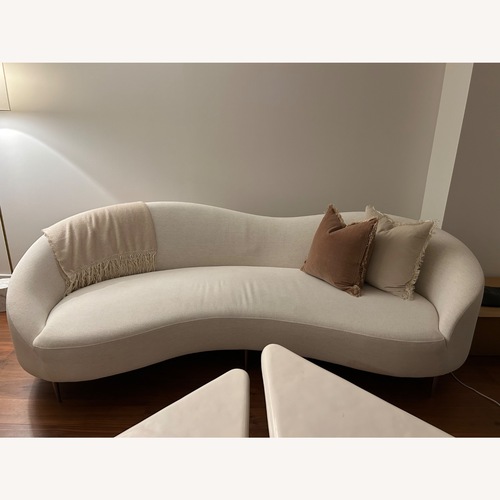 Used CB2 White Fabric 3+ Seater Sofa for sale on AptDeco