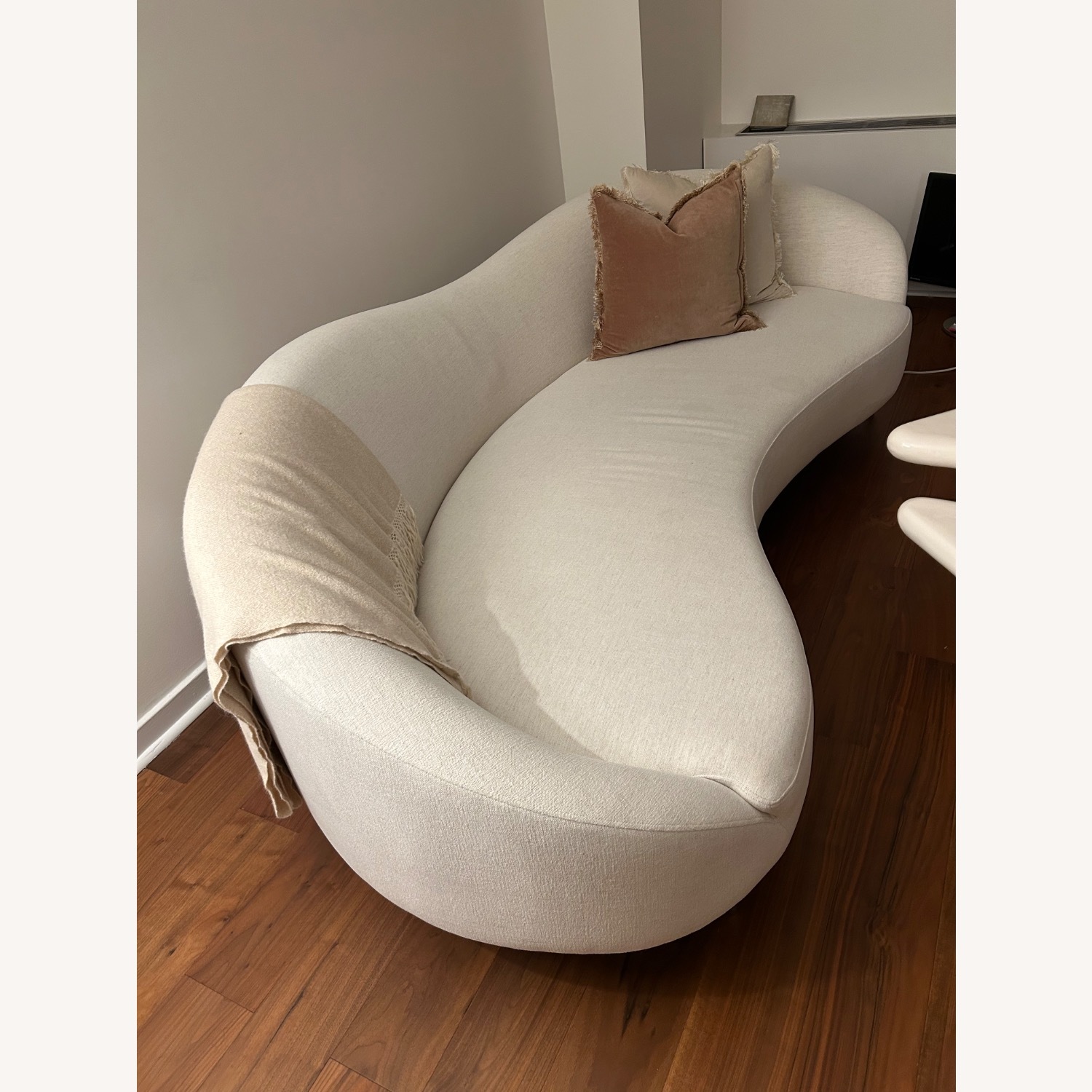CB2 White Fabric 3+ Seater Sofa - image-4