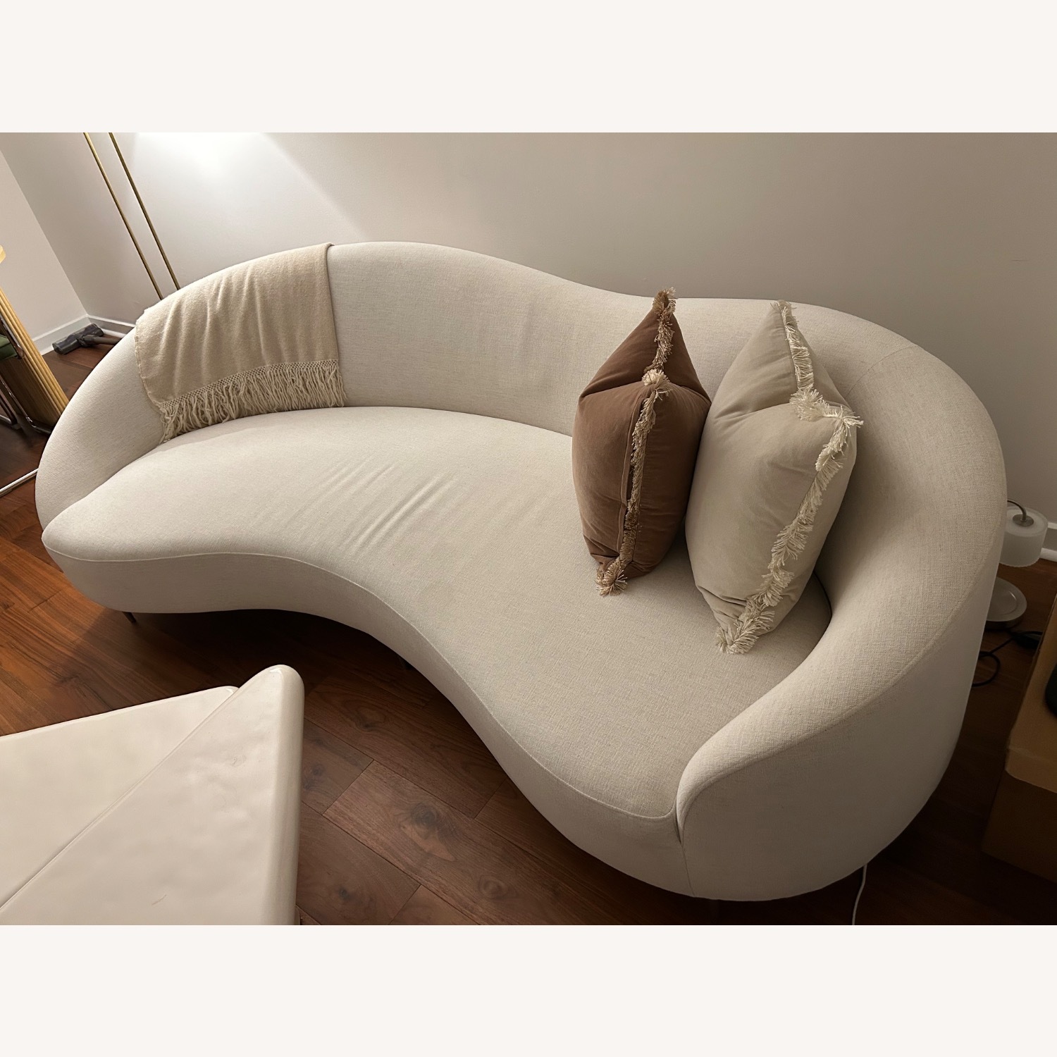 CB2 White Fabric 3+ Seater Sofa - image-2