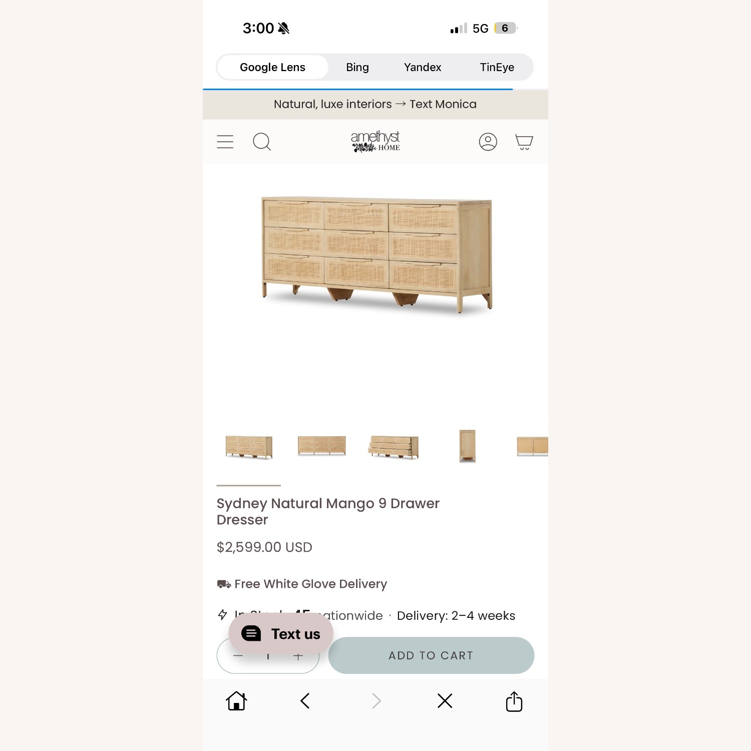 Four Hands Natural Rattan Dresser - image-2