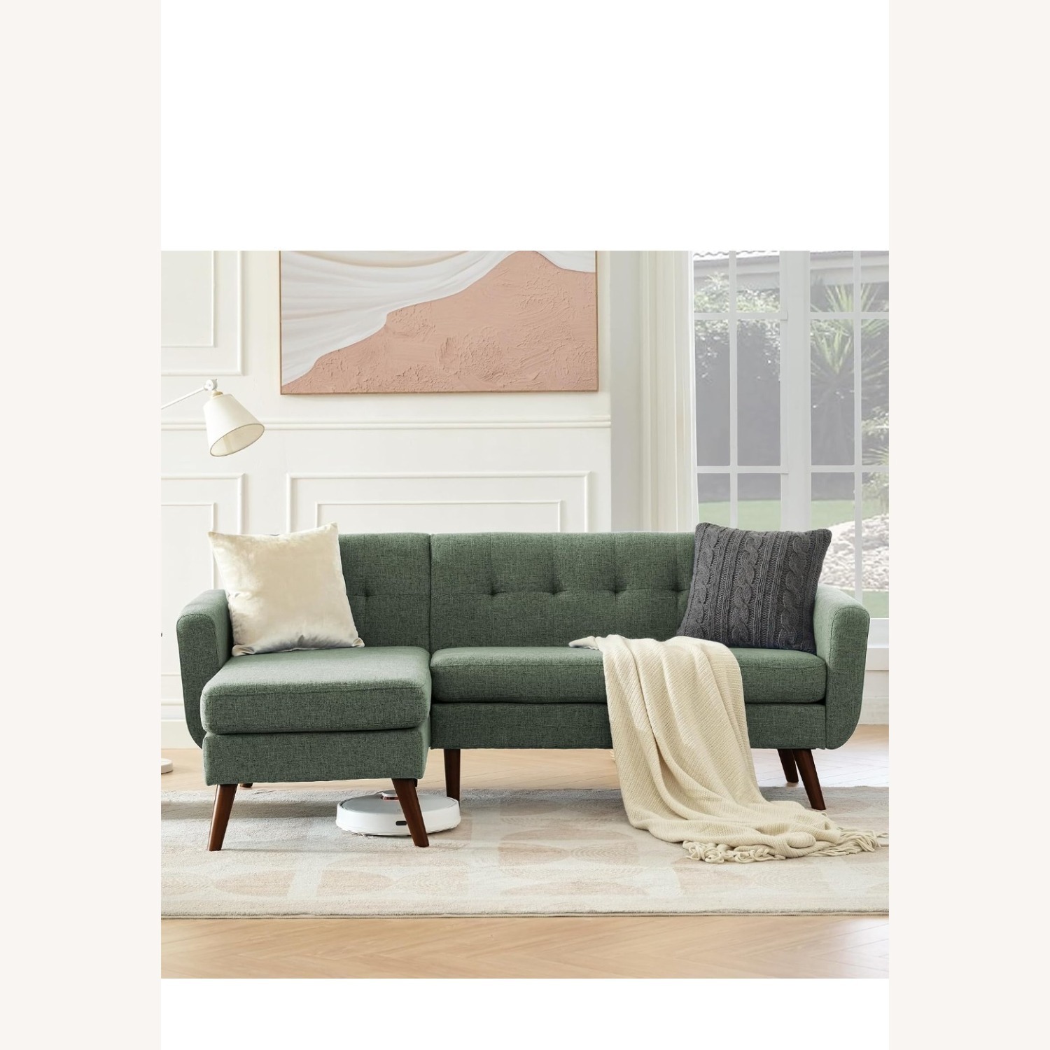 Wayfair Green Fabric 2 Piece Sectional - image-4