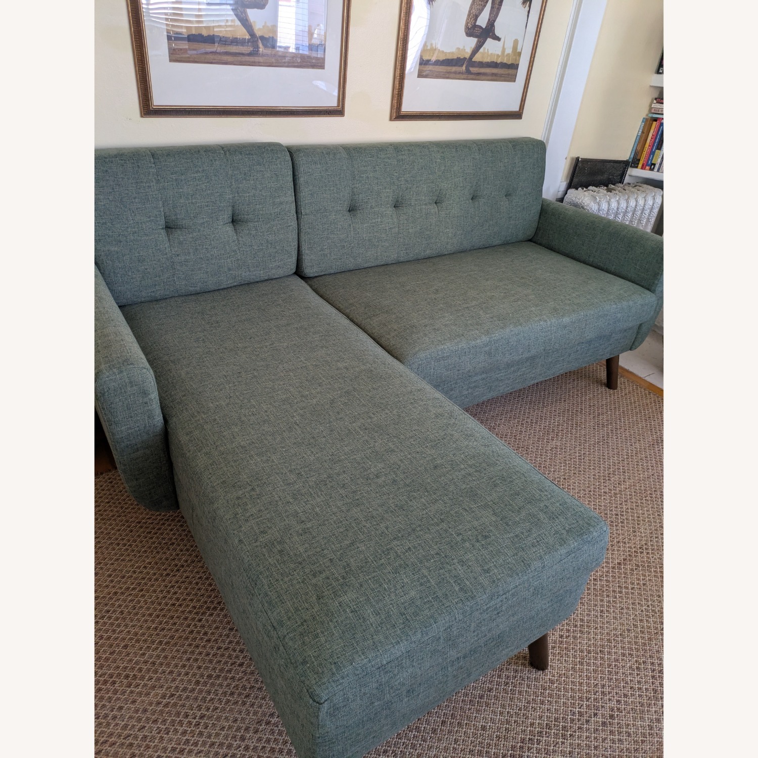 Wayfair Green Fabric 2 Piece Sectional - image-2