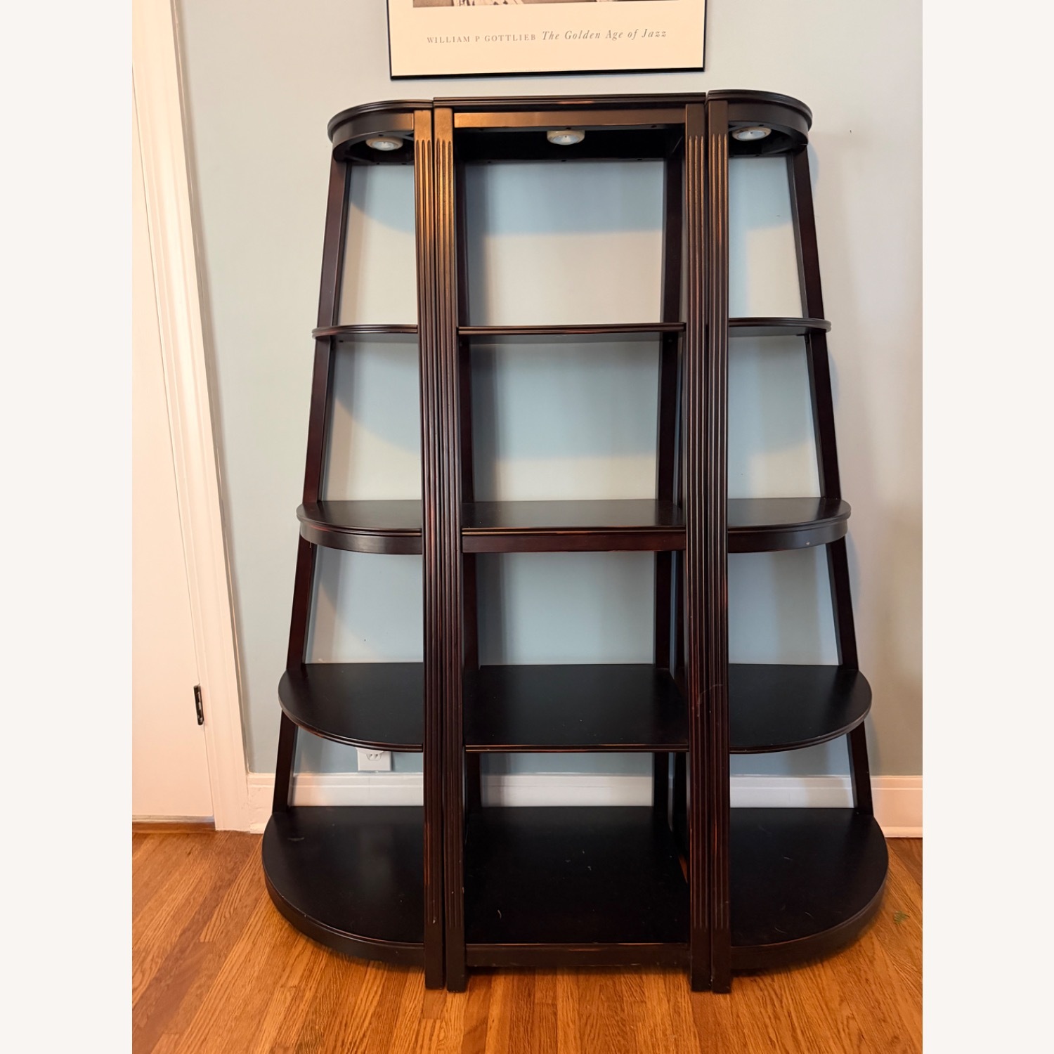 World Market Dark Brown Wood Bookcases - image-1