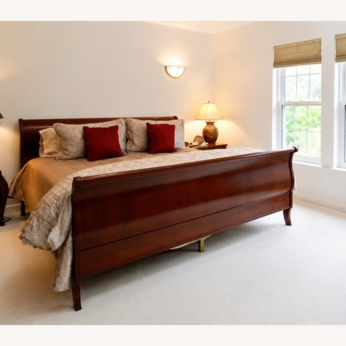 Used Ethan Allen Medallion King Sleigh Bed for sale on AptDeco