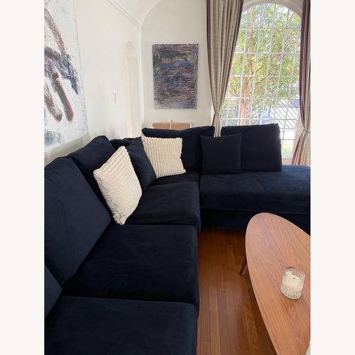 Used Living Spaces Fabric 2 Piece Sectional for sale on AptDeco