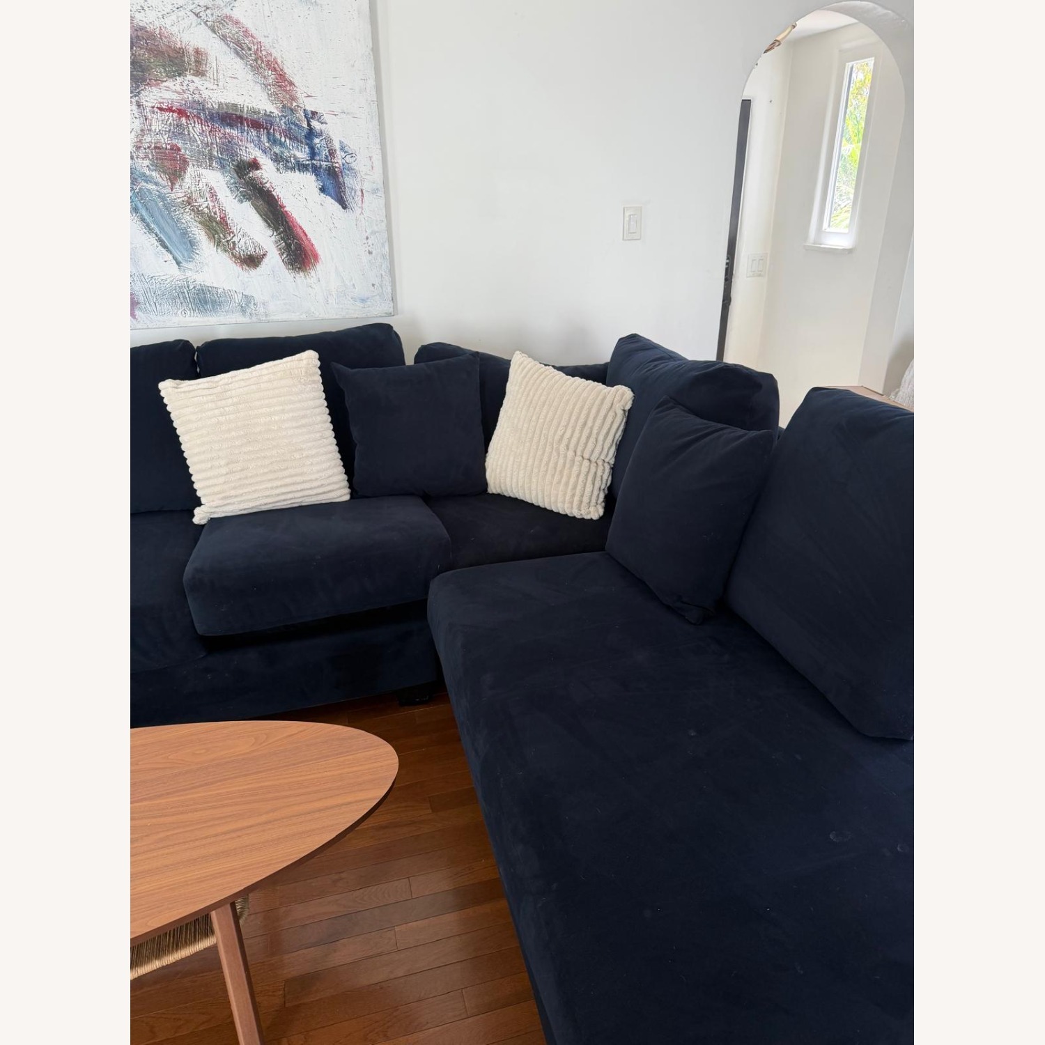 Living Spaces Fabric 2 Piece Sectional - image-3