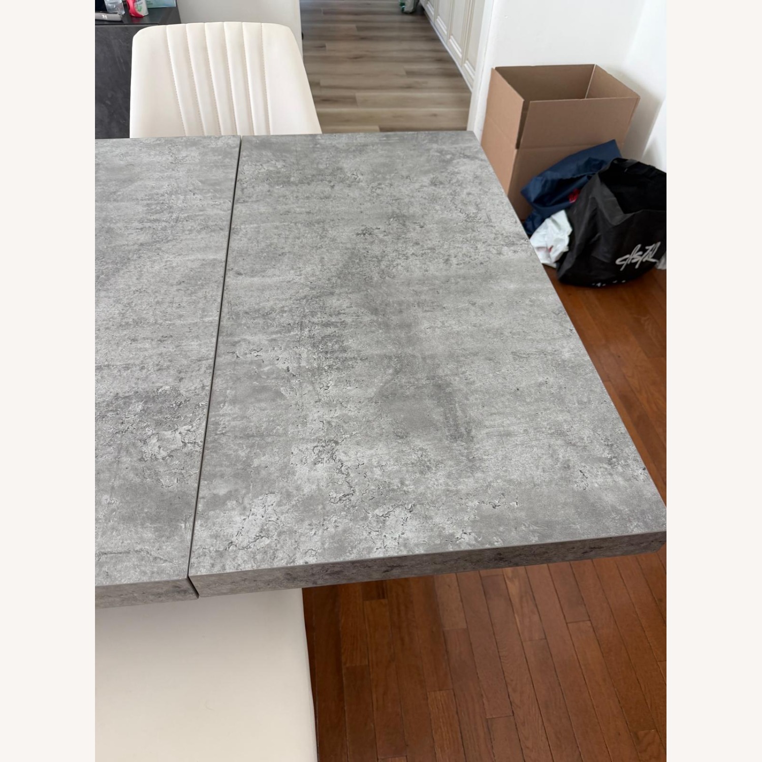 Light Gray Wood Dining Table - image-2