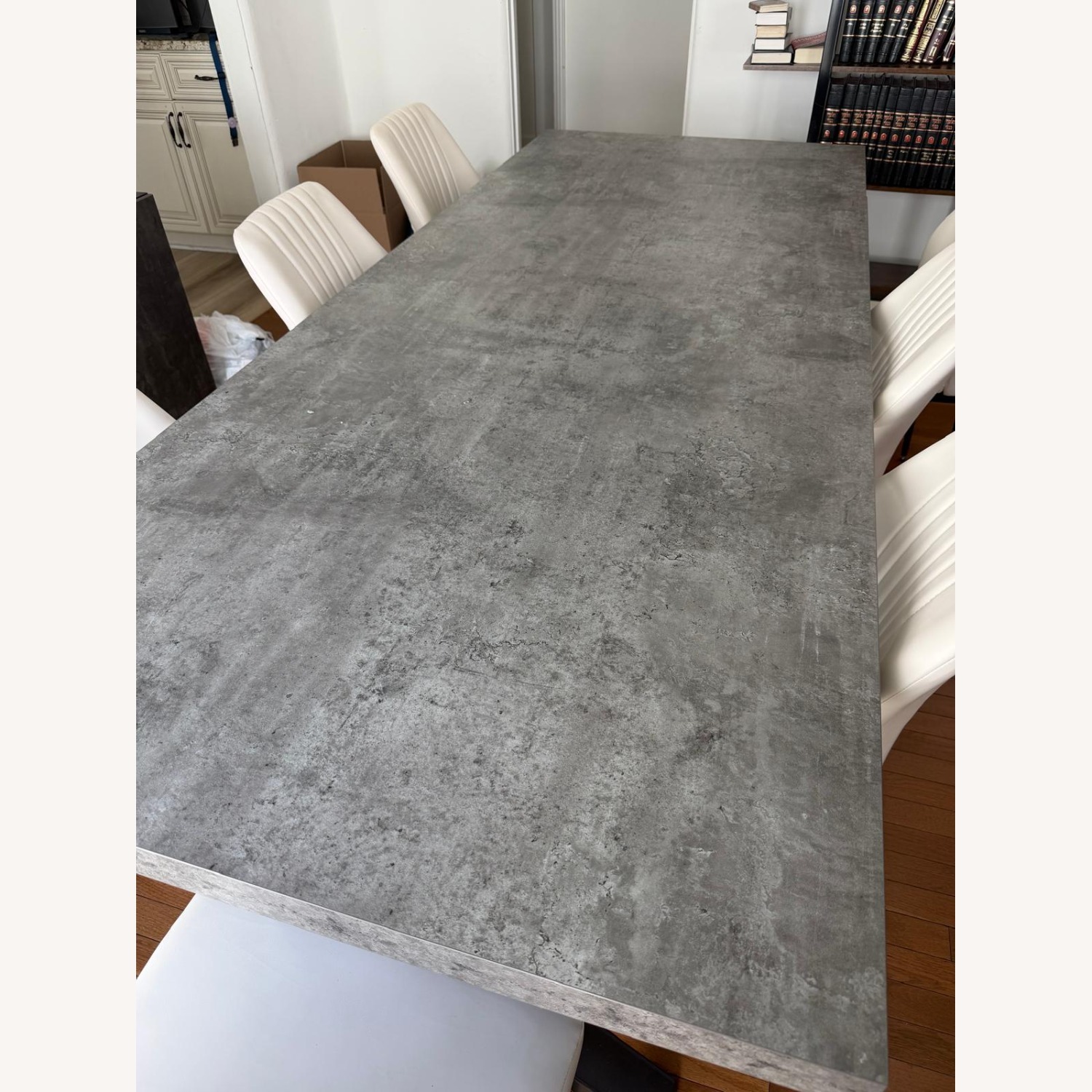 Light Gray Wood Dining Table - image-3