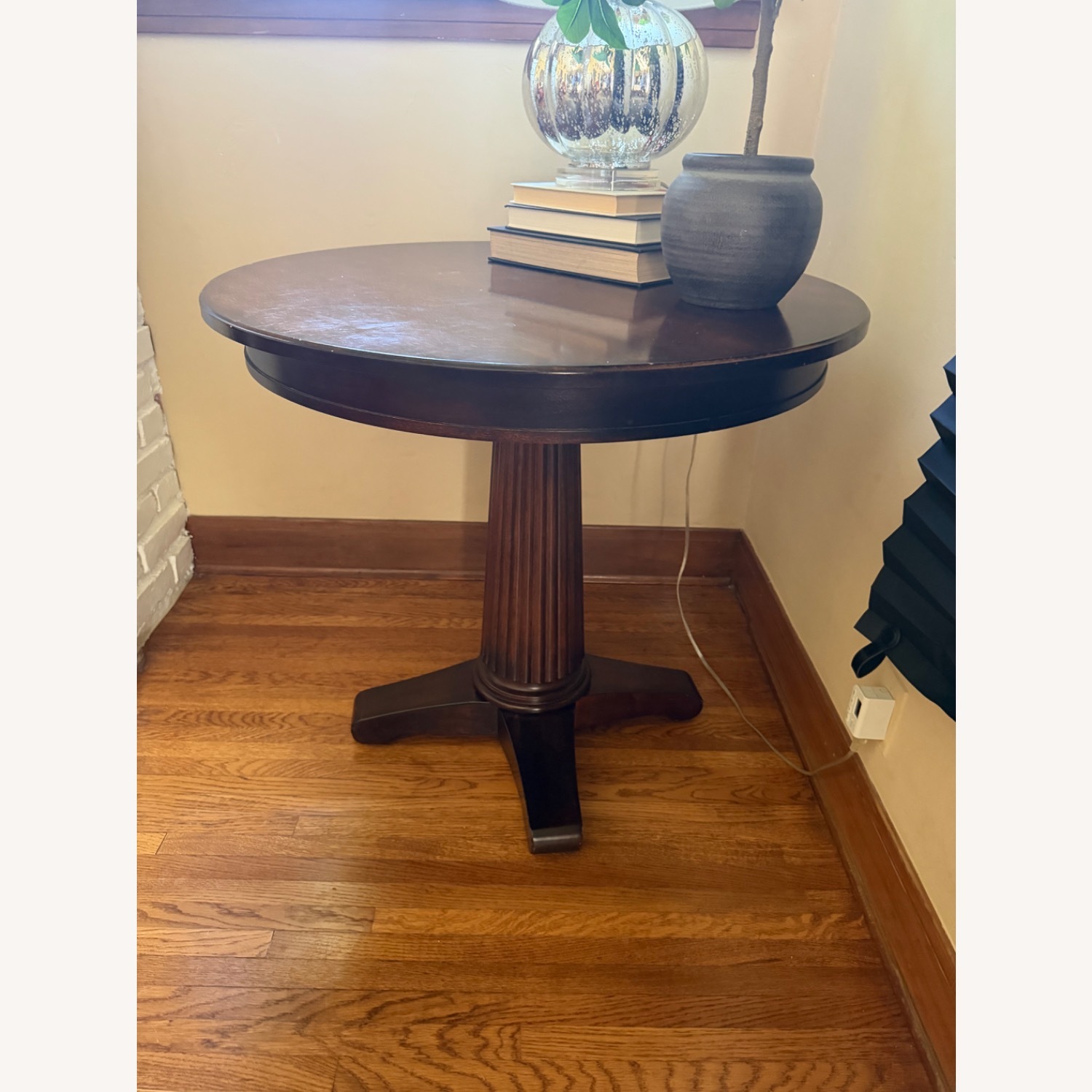 Dark Brown Wood Side Table - image-2