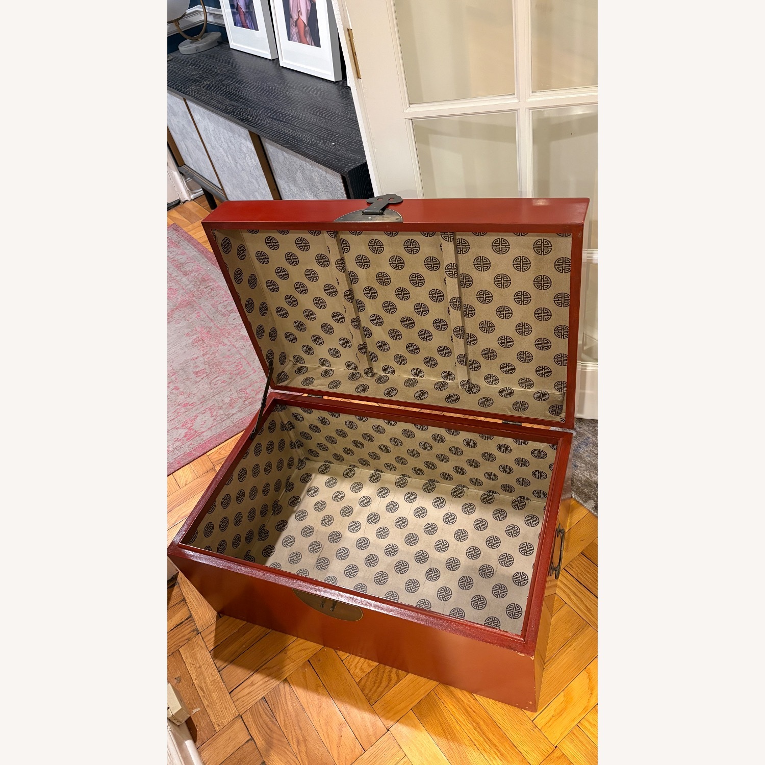 Palecek Chinese Inspired Red Lacquer Storage Chest - image-2