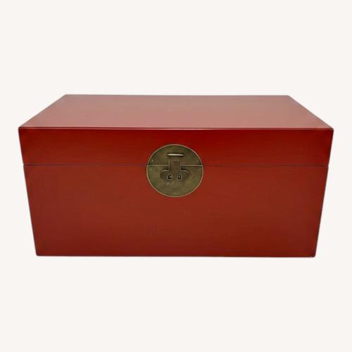 Used Palecek Chinese Inspired Red Lacquer Storage Chest for sale on AptDeco