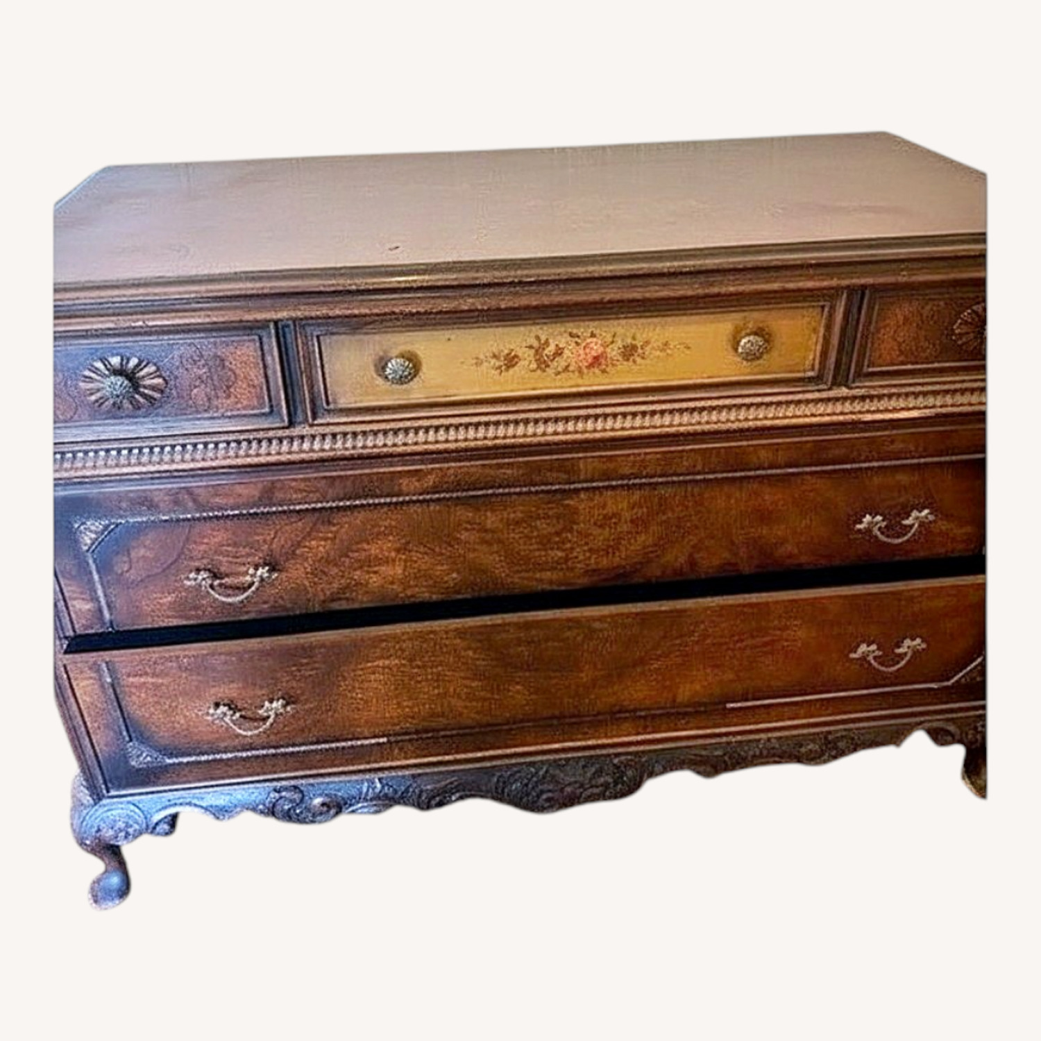 Vintage/Antique Dark Brown Wood Dresser - image-0
