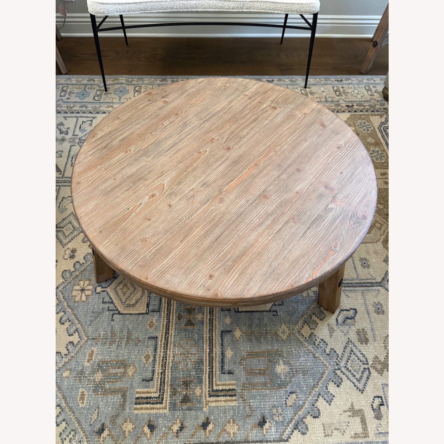 Pottery Barn Rustic Farmhouse Round Coffee Table  - image-4