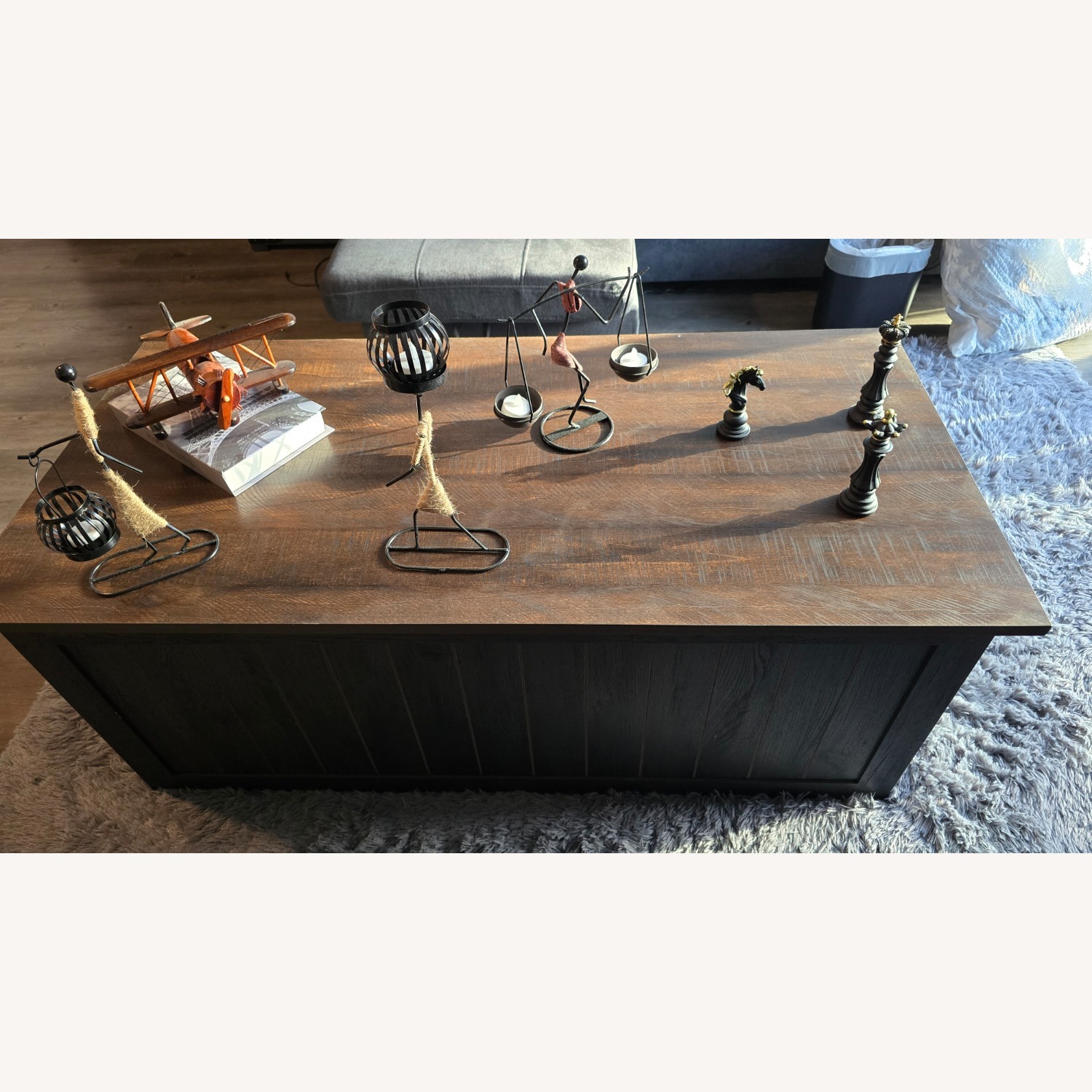 Walmart Dark Gray Wood Coffee Table - image-3