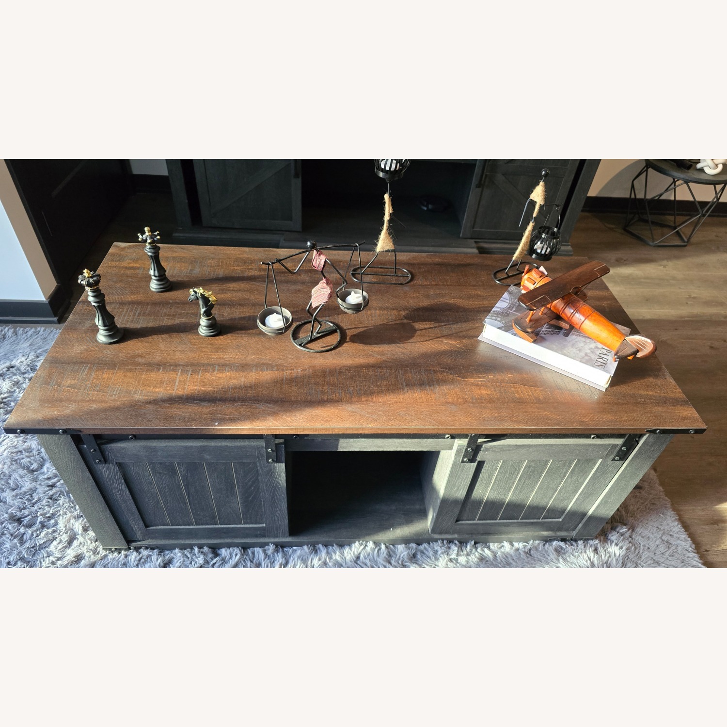 Walmart Dark Gray Wood Coffee Table - image-1