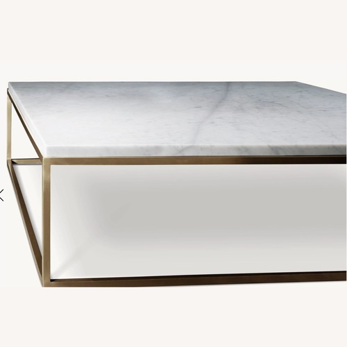 Used Restoration Hardware Marble & Brass Coffee Table for sale on AptDeco