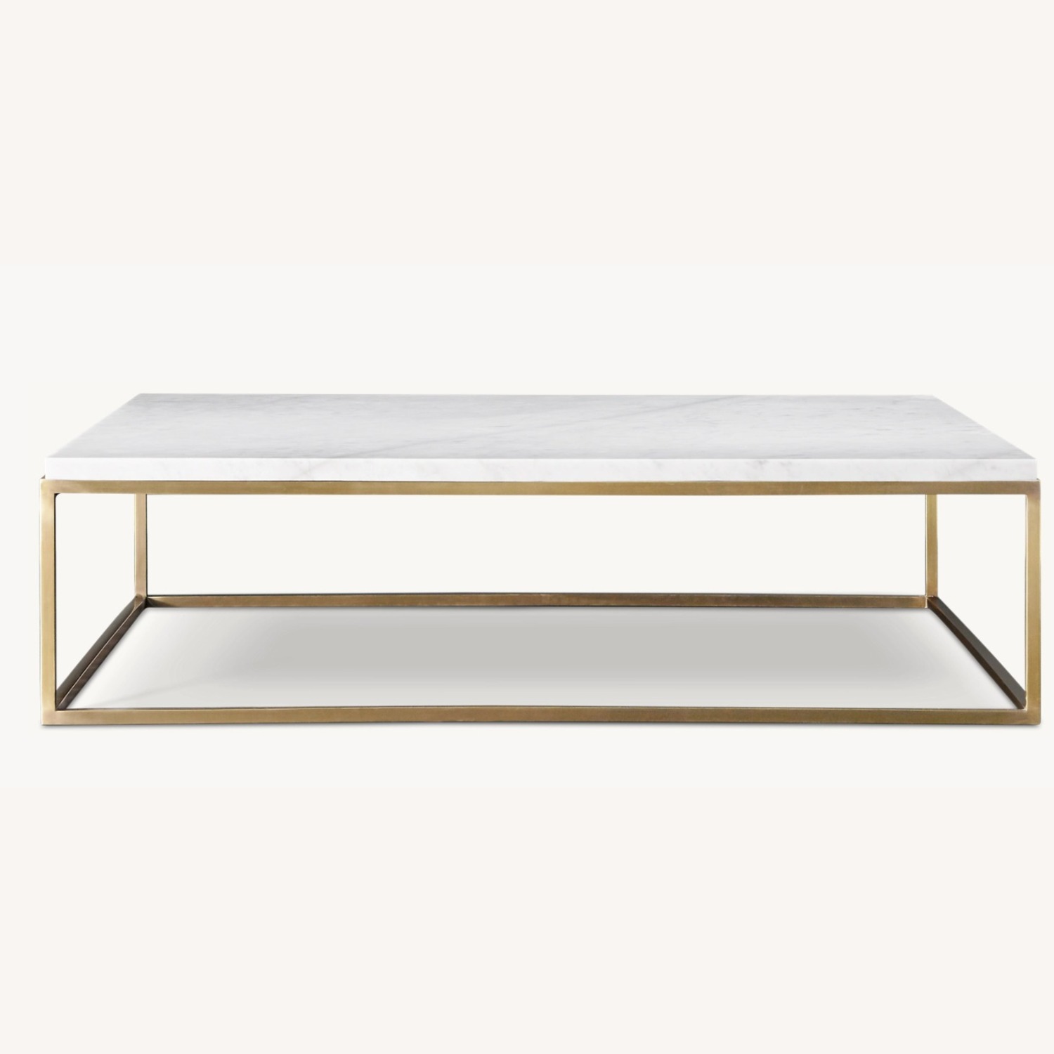 Restoration Hardware Marble & Brass Coffee Table - image-0
