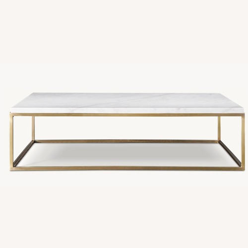 Used Restoration Hardware Marble & Brass Coffee Table for sale on AptDeco