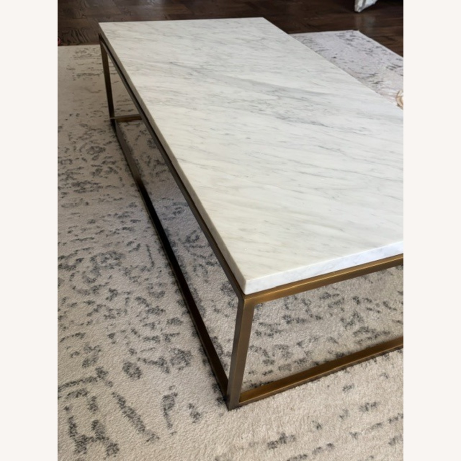 Restoration Hardware Marble & Brass Coffee Table - image-3