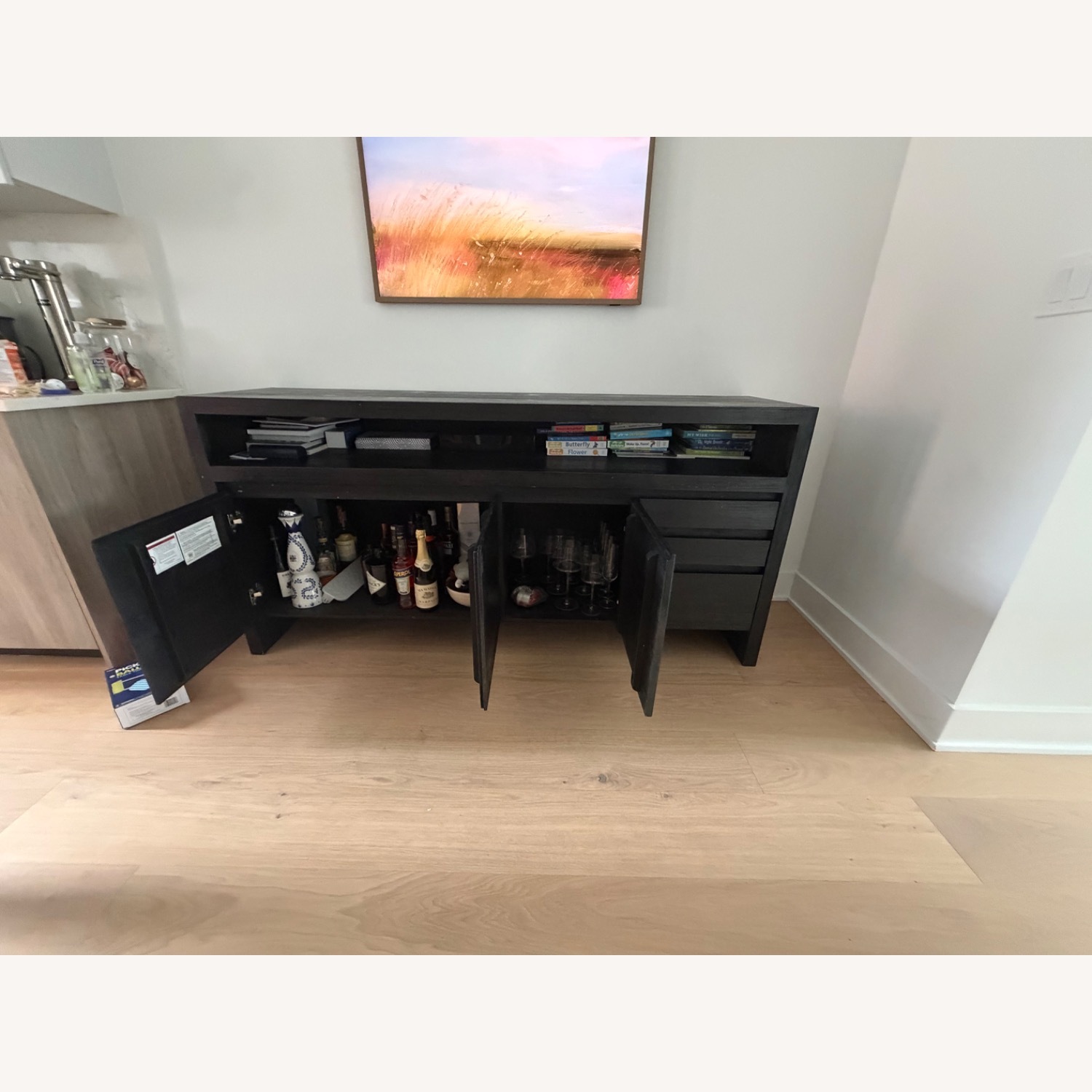 Pottery Barn Black Wood Sideboard - image-2