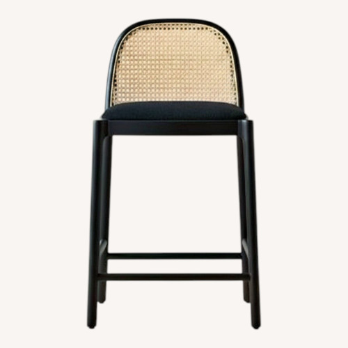 Used CB2 Black Fabric Stool Set of 3 for sale on AptDeco