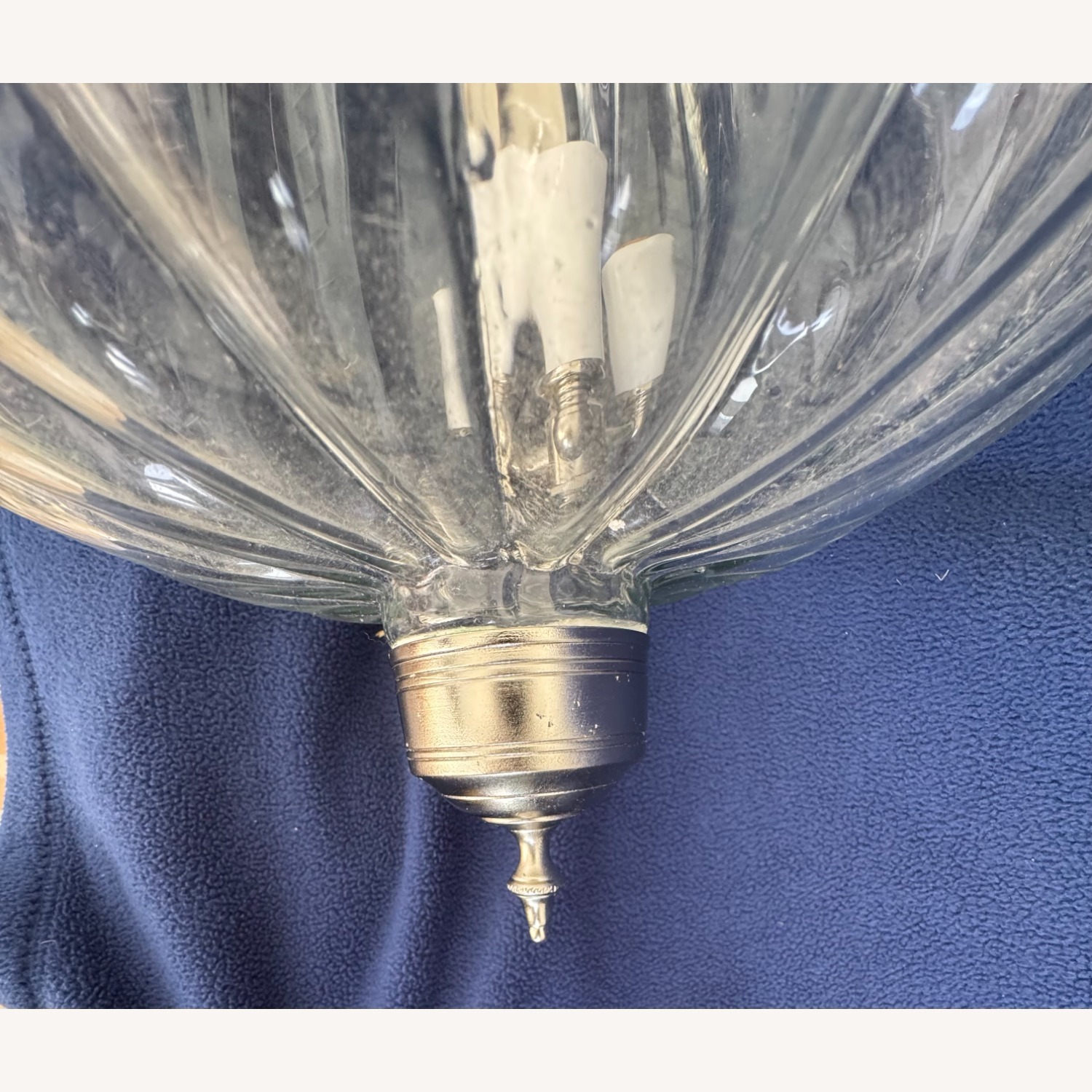 Designer Etched Glass Lantern Polished Nickel - image-5