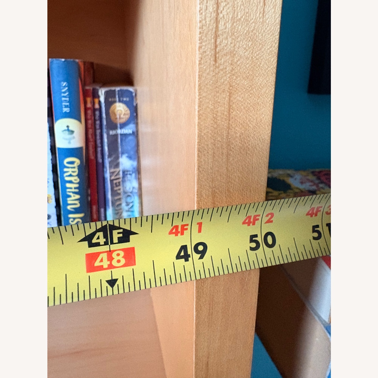 Vintage/Antique Light Brown Wood Bookcase - image-4