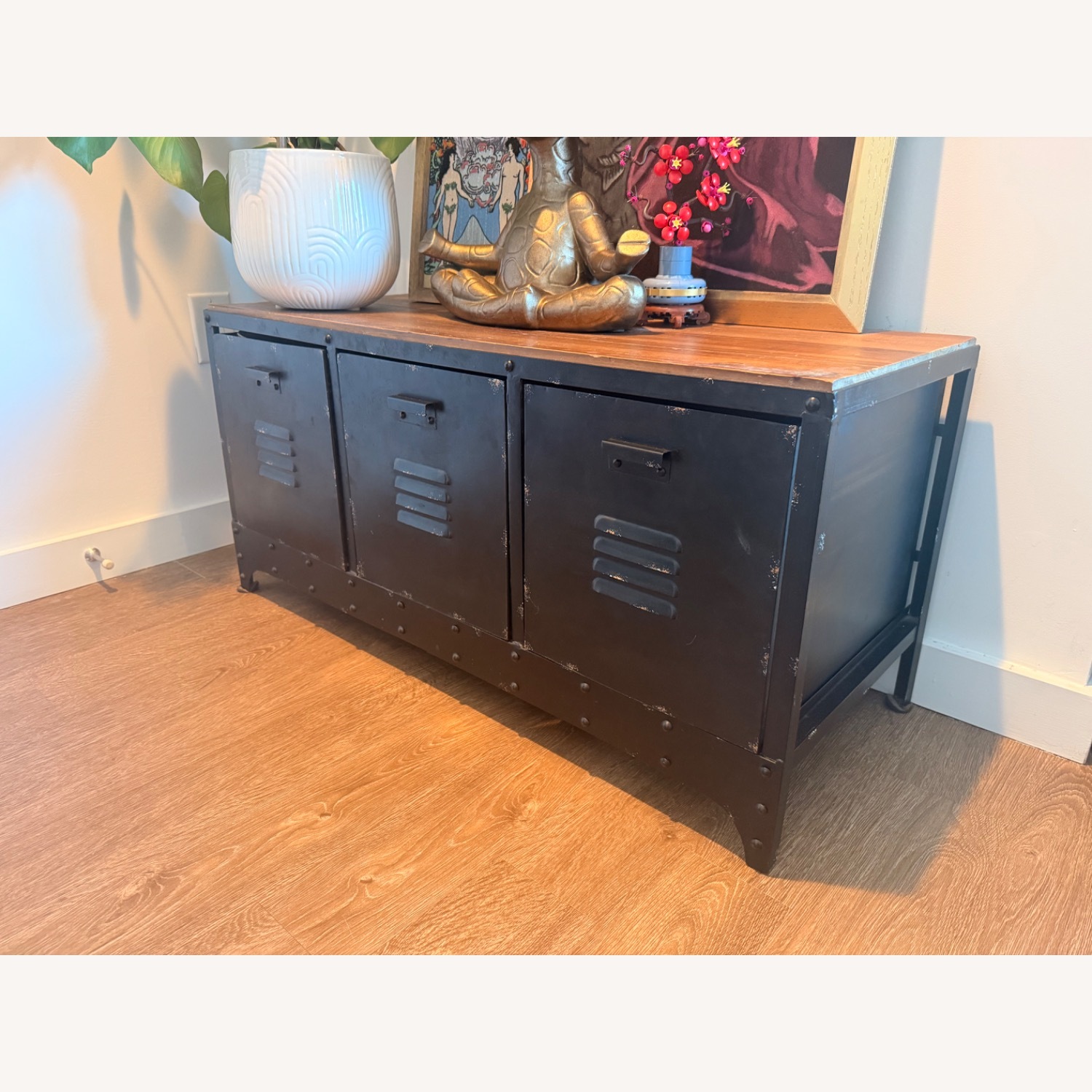Industrial Metal and Wood 3 Drawer Storage - image-1