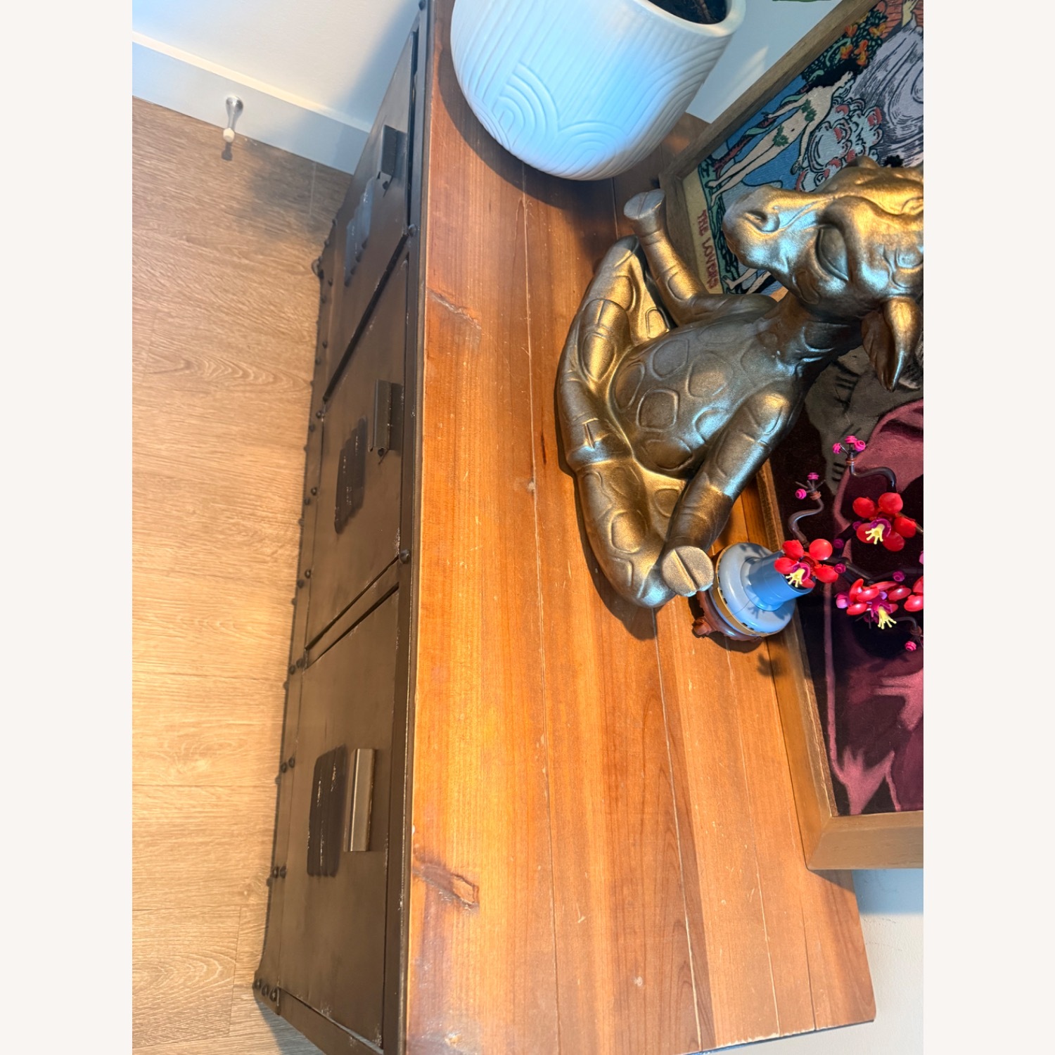 Industrial Metal and Wood 3 Drawer Storage - image-3