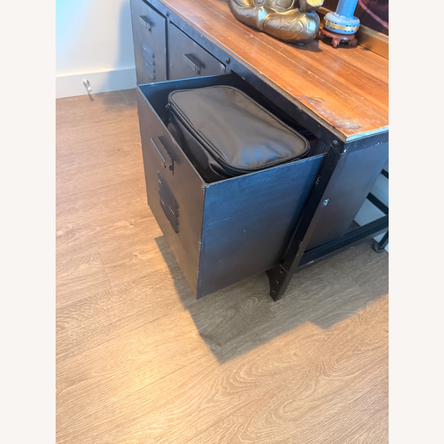 Industrial Metal and Wood 3 Drawer Storage - image-4