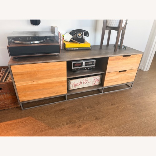 Used Mid-Century Modern Wood and Metal Media Console for sale on AptDeco