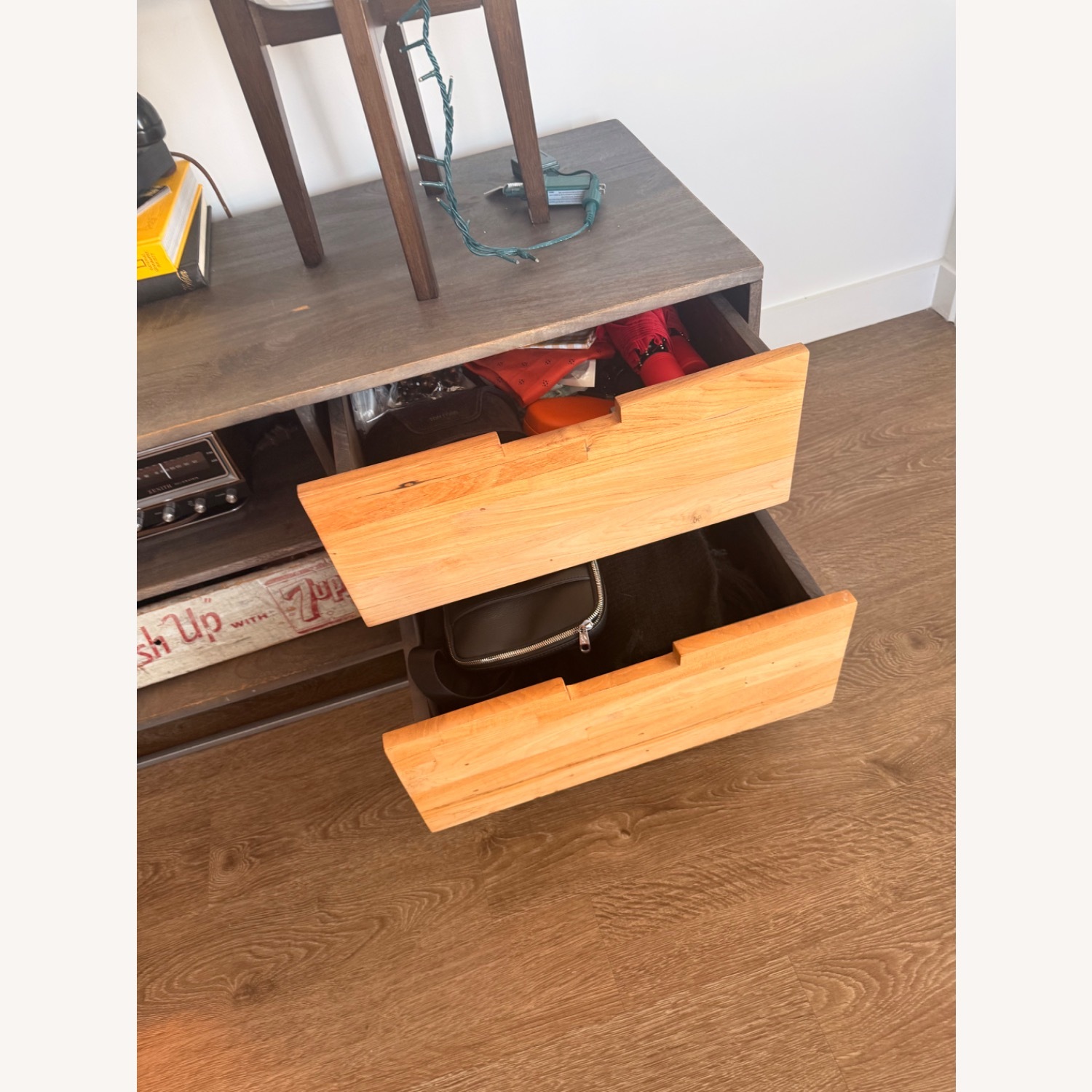 Mid-Century Modern Wood and Metal Media Console - image-3