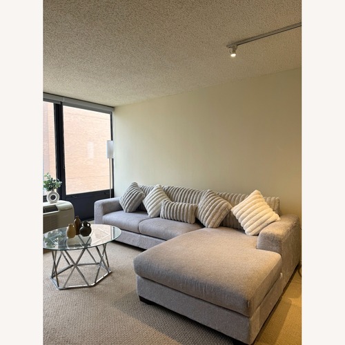 Used 2-Piece Sectional Sofa Light Gray White for sale on AptDeco