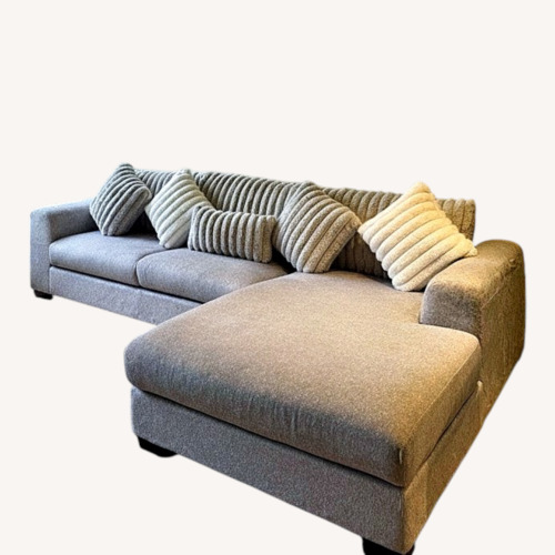 Used 2-Piece Sectional Sofa Light Gray White for sale on AptDeco