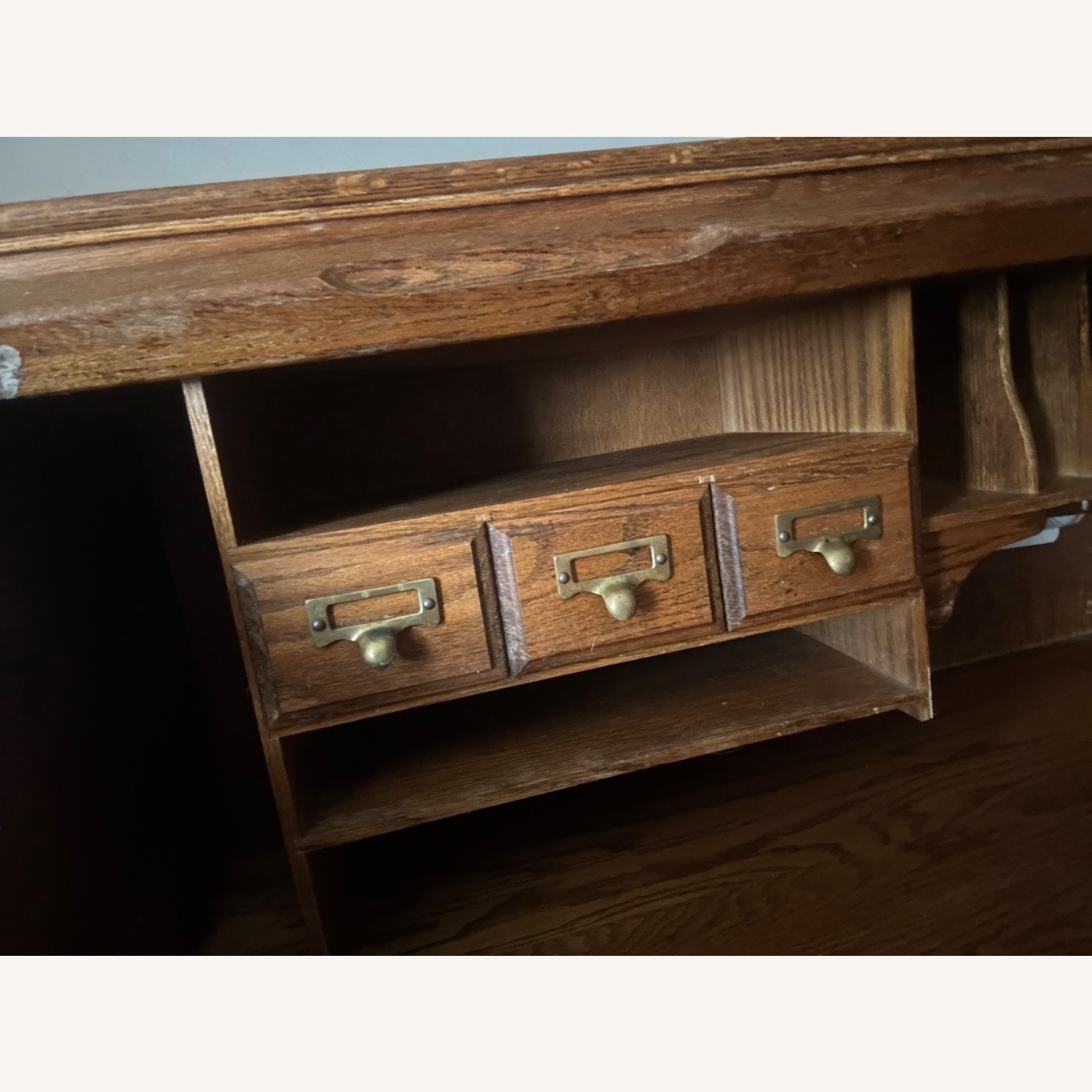 Jefferson Vintage/Antique Light Brown Wood Desk - image-7