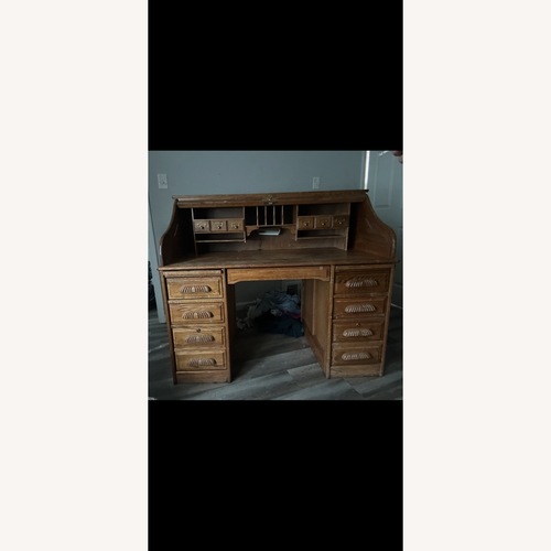 Used Jefferson Vintage/Antique Light Brown Wood Desk for sale on AptDeco