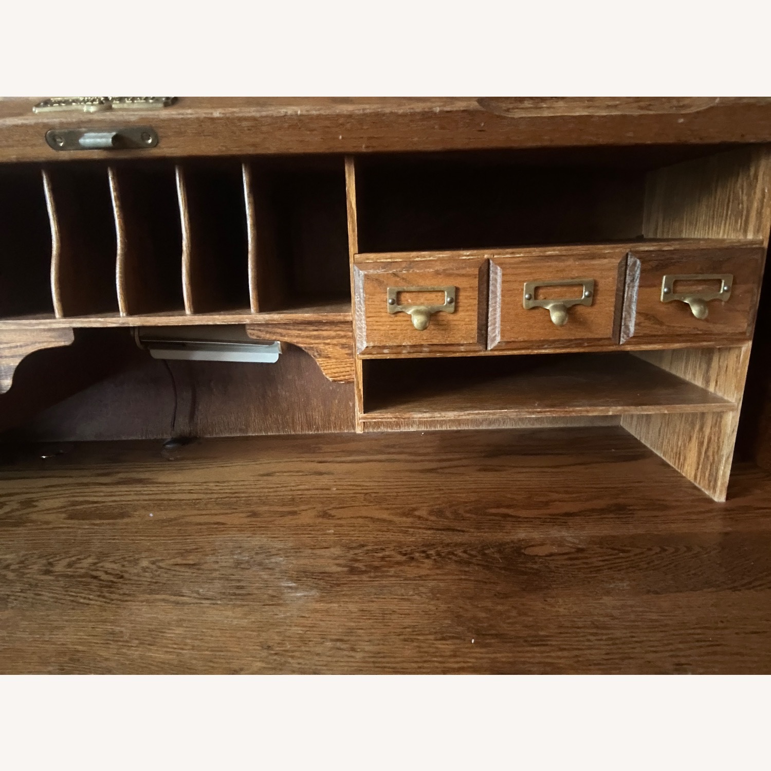 Jefferson Vintage/Antique Light Brown Wood Desk - image-5
