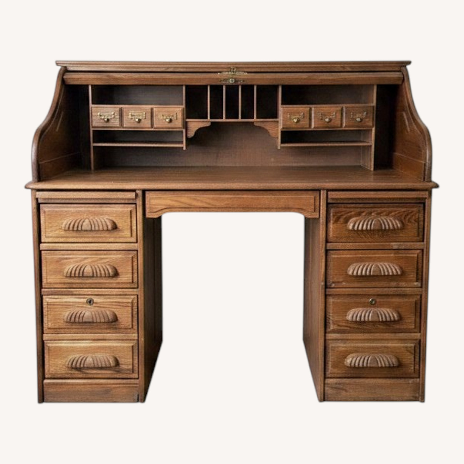 Jefferson Vintage/Antique Light Brown Wood Desk - image-0