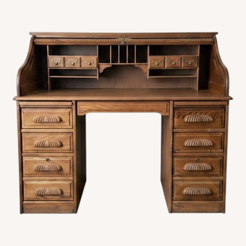 Used Jefferson Vintage/Antique Light Brown Wood Desk for sale on AptDeco