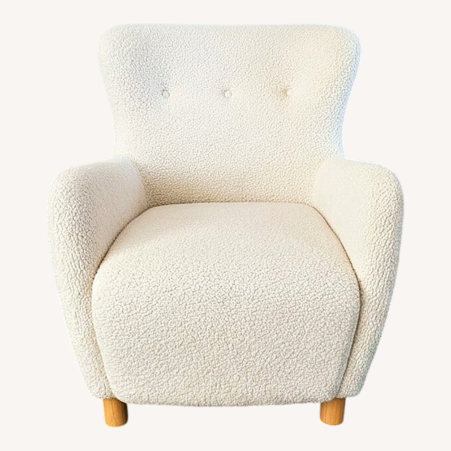 White Sherpa Wingback Armchair - image-0
