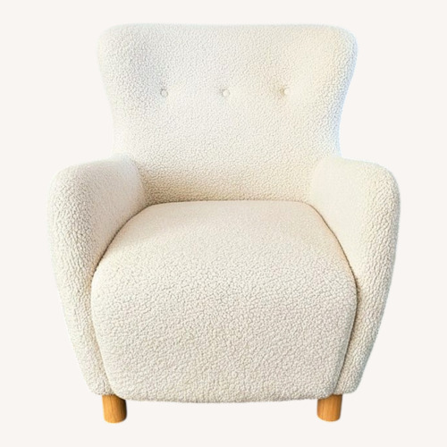 Used White Sherpa Wingback Armchair for sale on AptDeco