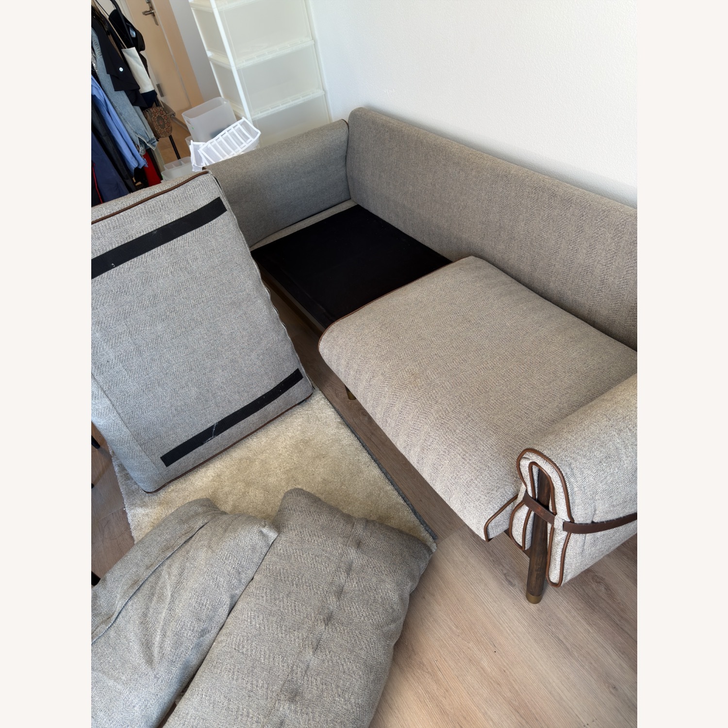 Dark Gray Fabric 3+ Seater Sofa - image-6