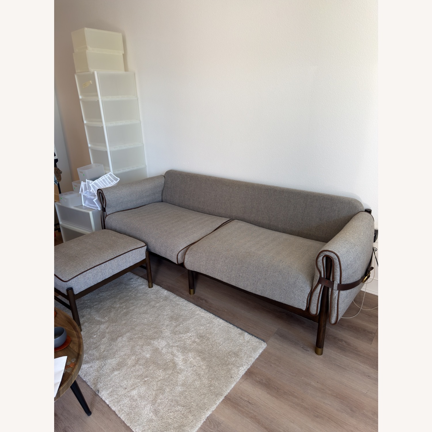 Dark Gray Fabric 3+ Seater Sofa - image-5