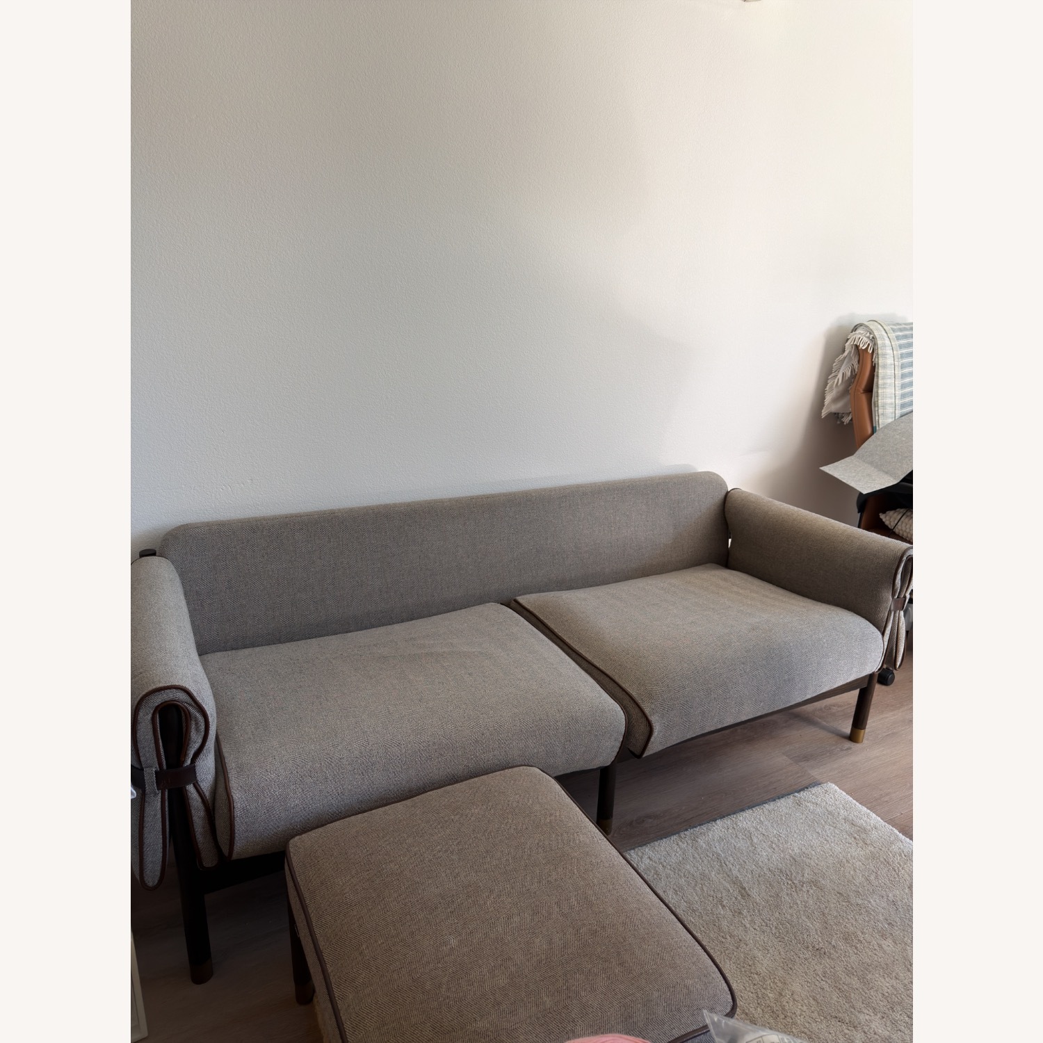 Dark Gray Fabric 3+ Seater Sofa - image-4