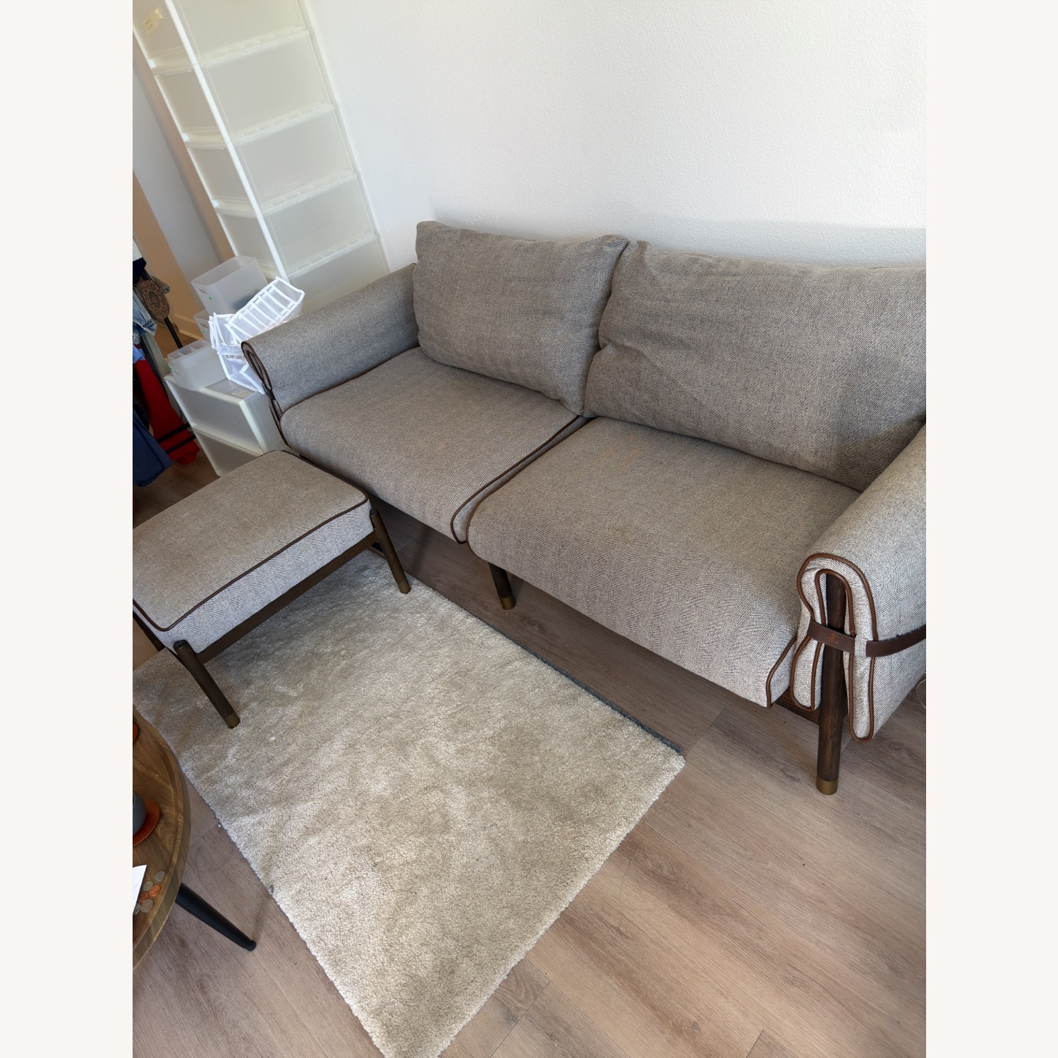 Dark Gray Fabric 3+ Seater Sofa - image-2