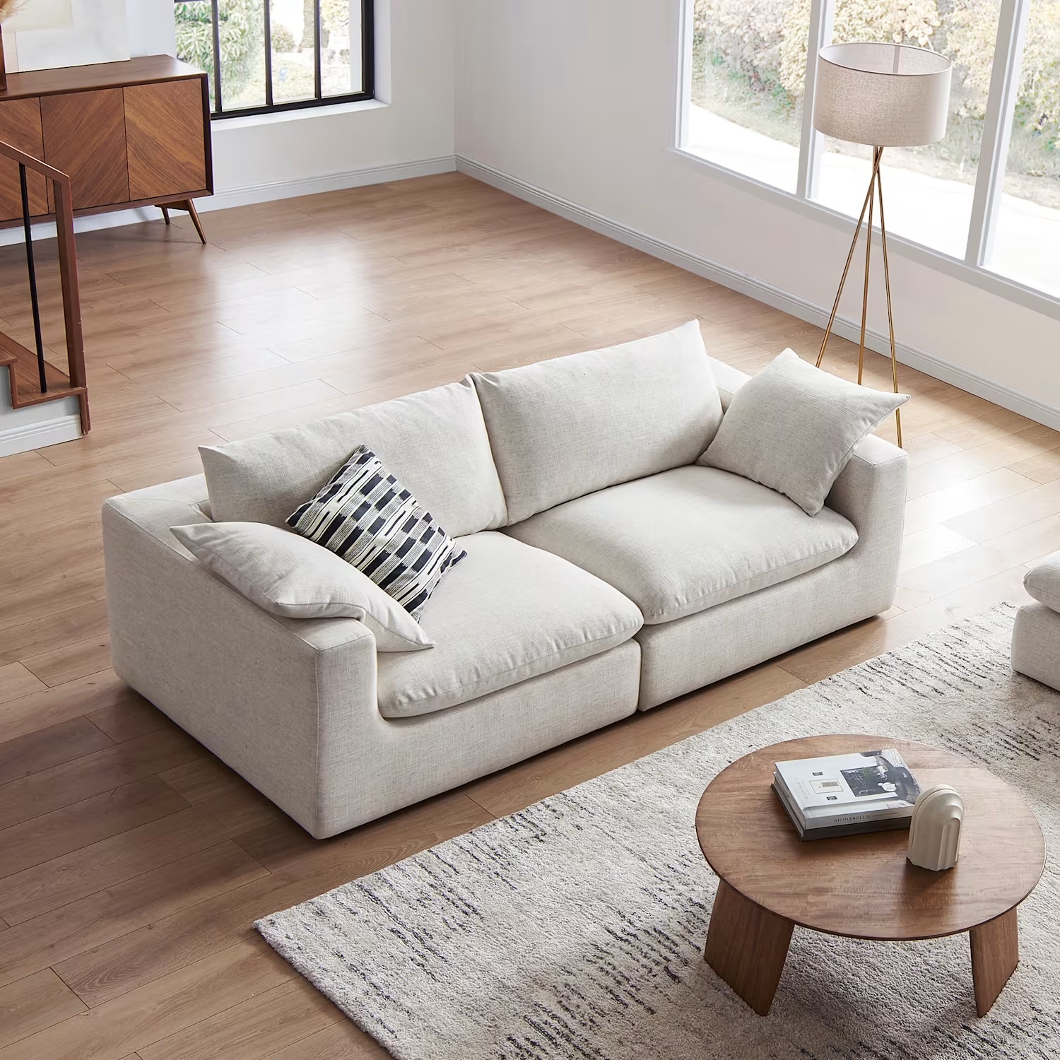 Castlery Light Gray Linen Armchair - image-6