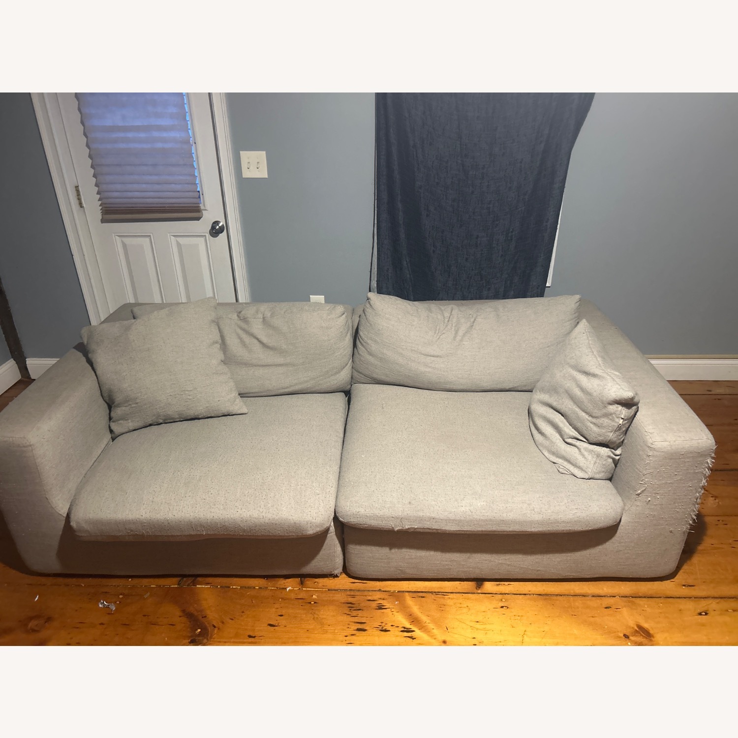 Castlery Light Gray Linen Armchair - image-2
