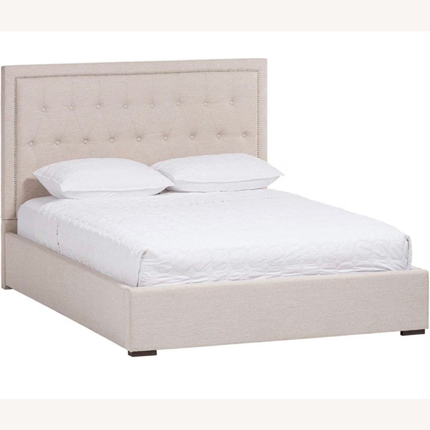 Target Tufted Queen Storage Platform Bed in Beige - image-1
