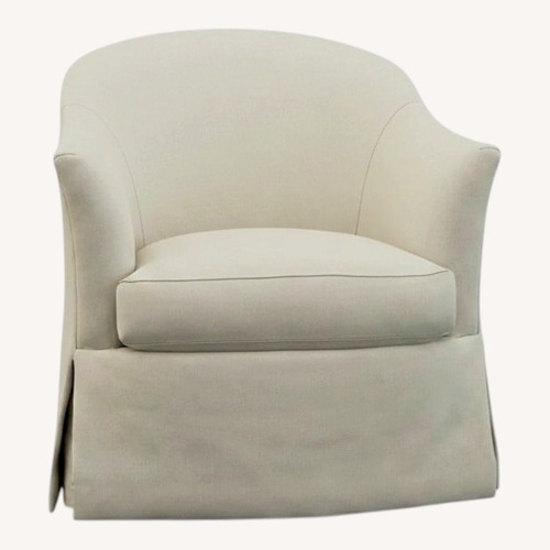 Used Lillian August Creme Twirling Barrel Chairs for sale on AptDeco