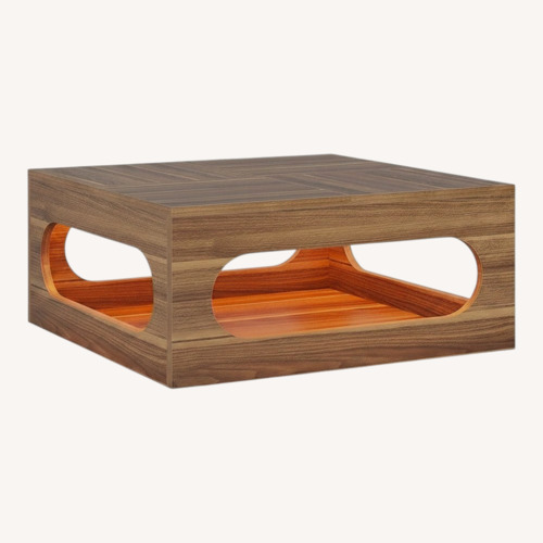 Used Bed Bath & Beyond Large Wooden Square Coffee Table for sale on AptDeco